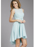 Chiffon Keyhole Back High Low Bridesmaid Dress